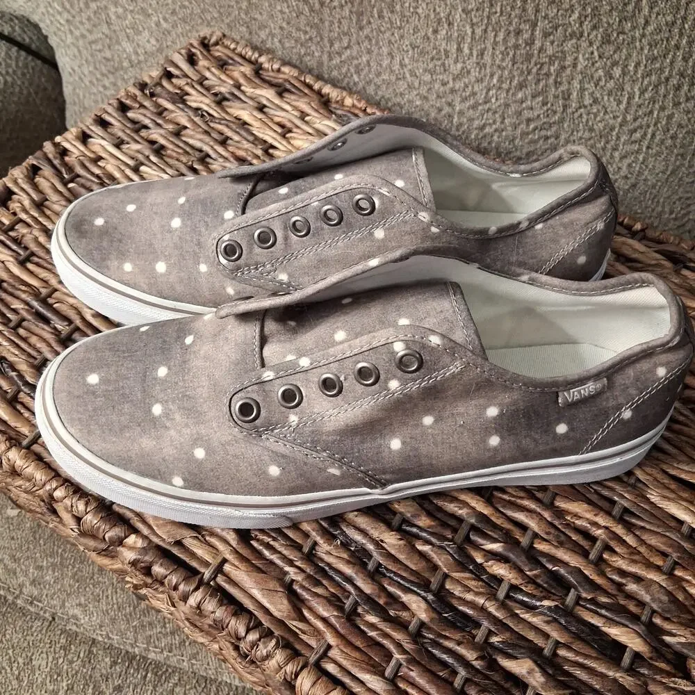 Vans Women's Size 9 Canvas Tan Polk-a-dot Sneakers